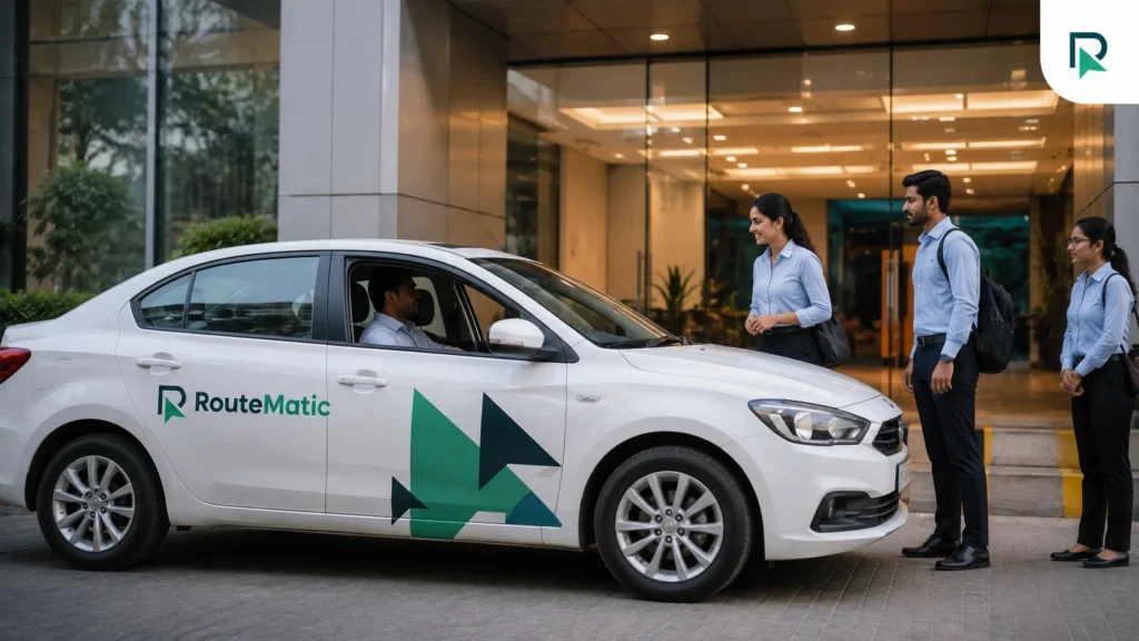 RouteMatic car supporting safe employee commuting
