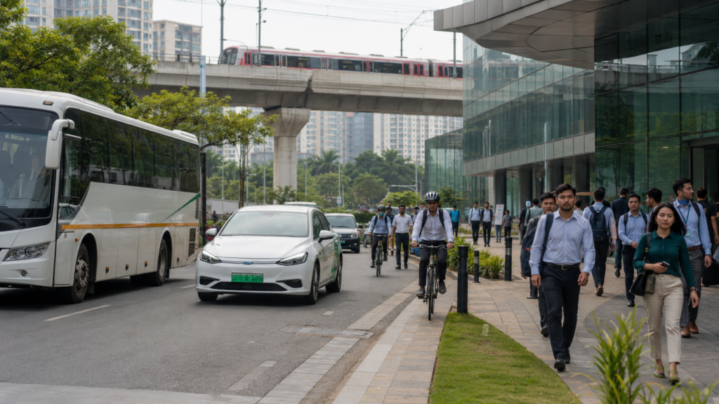 Modes of corporate mobility supporting sustainable commuting in India